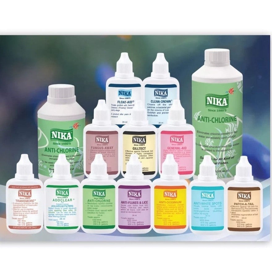 Nika 28ml Aquarium Fish Medicine Kit Fungus Away AddClear General Aid Anti Chlorine Anti White Spot Anti Flukes Lice