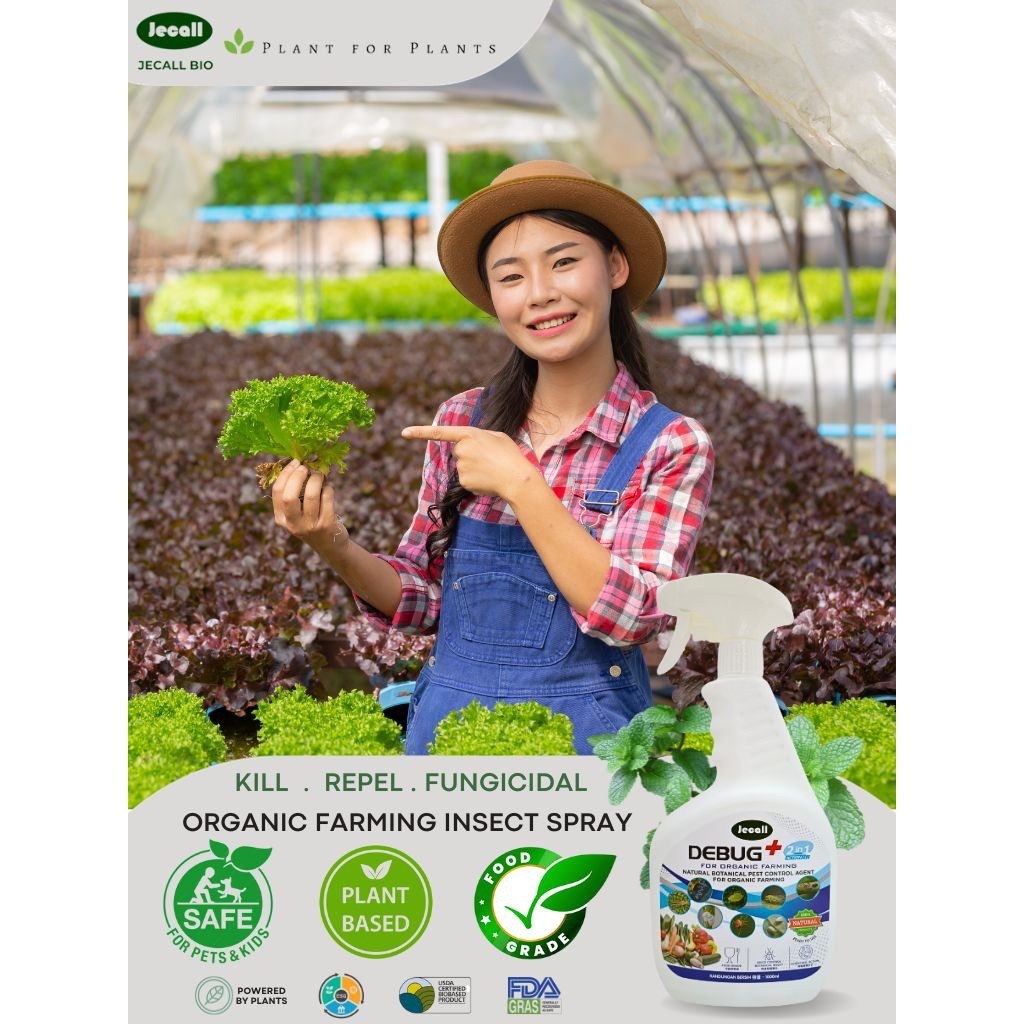 Jecall-Bio Debug+ 2in1 (1L) – Racun Serangga & Kulat Organik, Natural Pesticide, Fungicide for Outdoor Plant