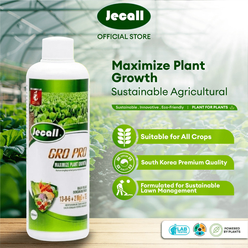 Jecall-Bio GRO PRO 250ml – Baja Foliar Tumbesaran, Spray Baja Sayur & Pokok, Growing Plant Fertilizer