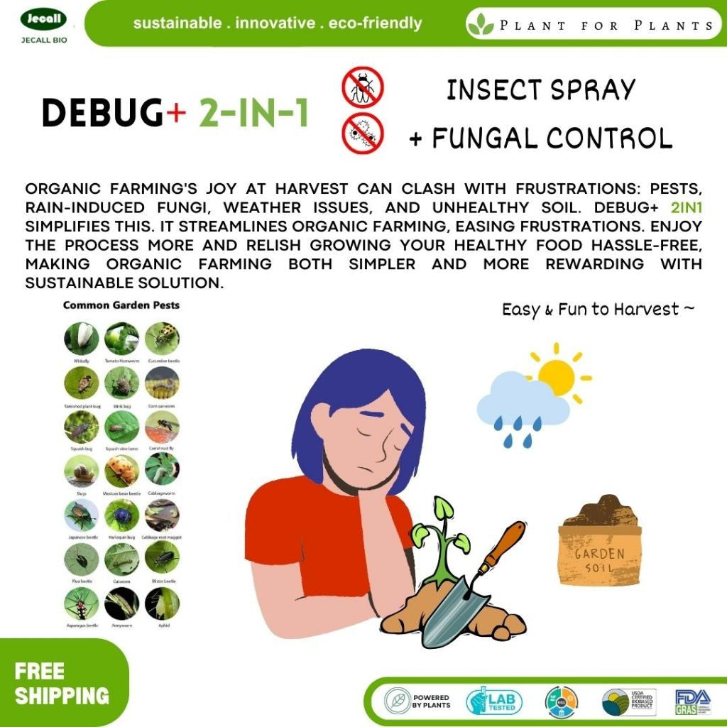 Jecall-Bio Debug+ 2in1 (1L) – Racun Serangga & Kulat Organik, Natural Pesticide, Fungicide for Outdoor Plant