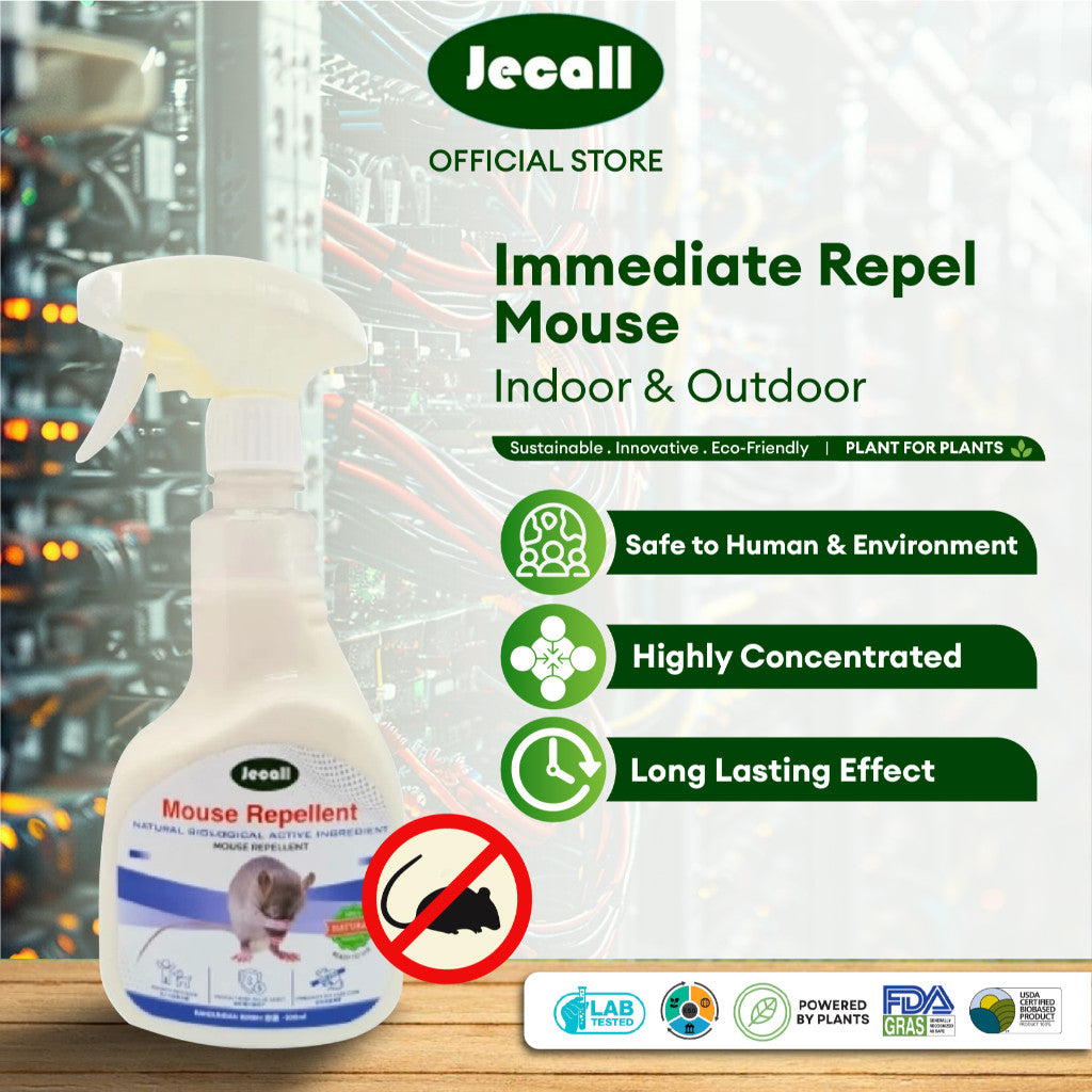 Jecall-Bio Mouse Repellent 500ml – Spray Tikus Organik, Halau Tikus, Natural Rat Repel, Ubat Tikus