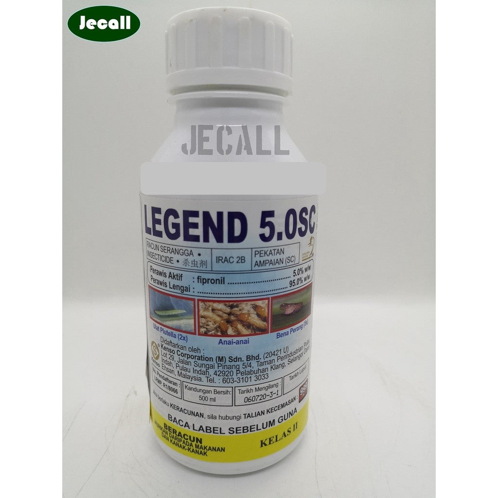 Kenso Legend 5.0SC 500ml – Fipronil 5%, Kawalan Ulat Plutella, Jengkal, Pieres, Belalang & Anai-Anai, 100% Original