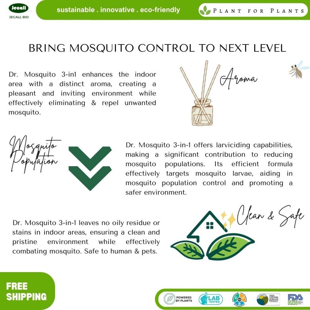 Jecall-Bio DrMosquito 3in1 Spray 1L – Penghalau Nyamuk Bayi, Anti Jentik & Larva, Natural Mosquito Repellent