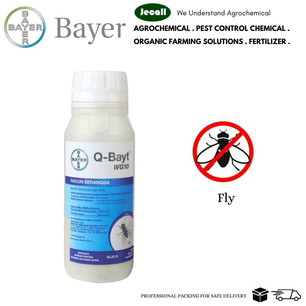 Bayer Q-Bayt WG10 250g – Imidacloprid 10%, Umpan Kawalan Lalat Berkesan, Fly Bait Solution, 100% Original