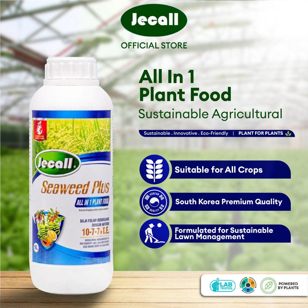 Jecall-Bio Lawn Plus 250ml – Baja Foliar Organik untuk Rumput, Carpet Grass Fertilizer, Baja Subur Rumput