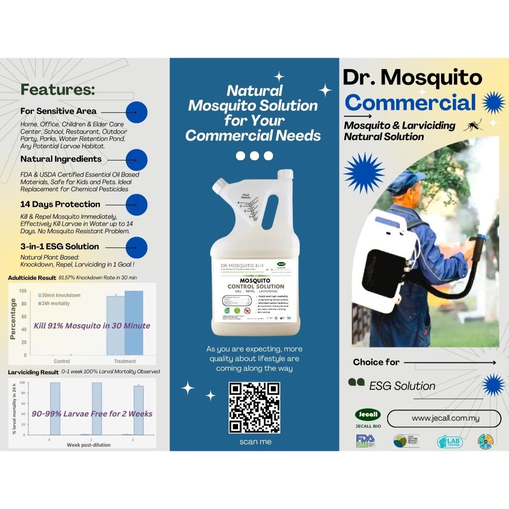 Jecall-Bio DrMosquito 3in1 – Spray Penghalau Nyamuk Semula Jadi, ULV Fogging, Anti-Mosquito Solution