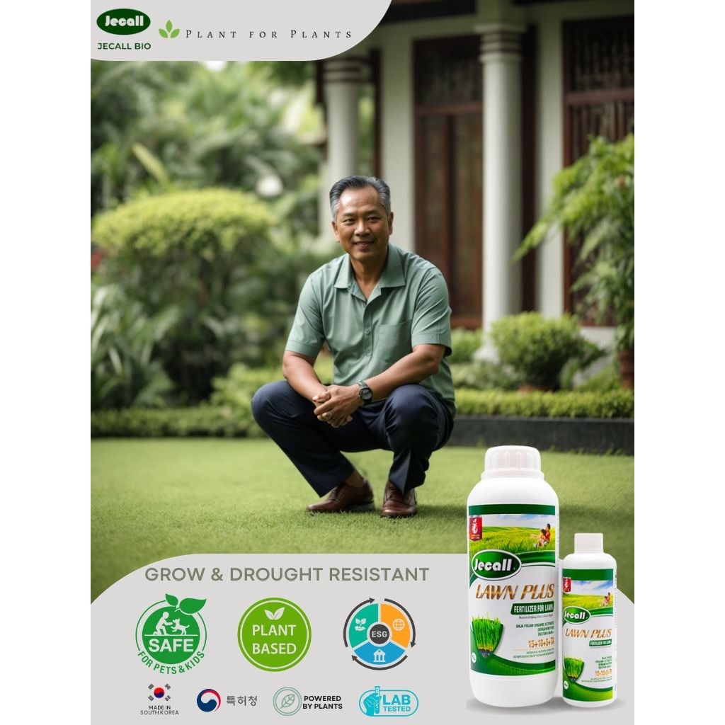 Jecall-Bio Lawn Plus 1L – Baja Foliar Organik untuk Rumput, Carpet Grass Fertilizer, Baja Subur Rumput