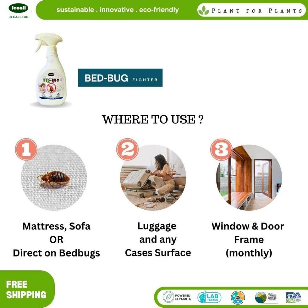 Jecall-Bio Bed Bug Fighter Spray 500ml – Ubat Pepijat & Hama, Natural Pest Control, Bed Bug Killer