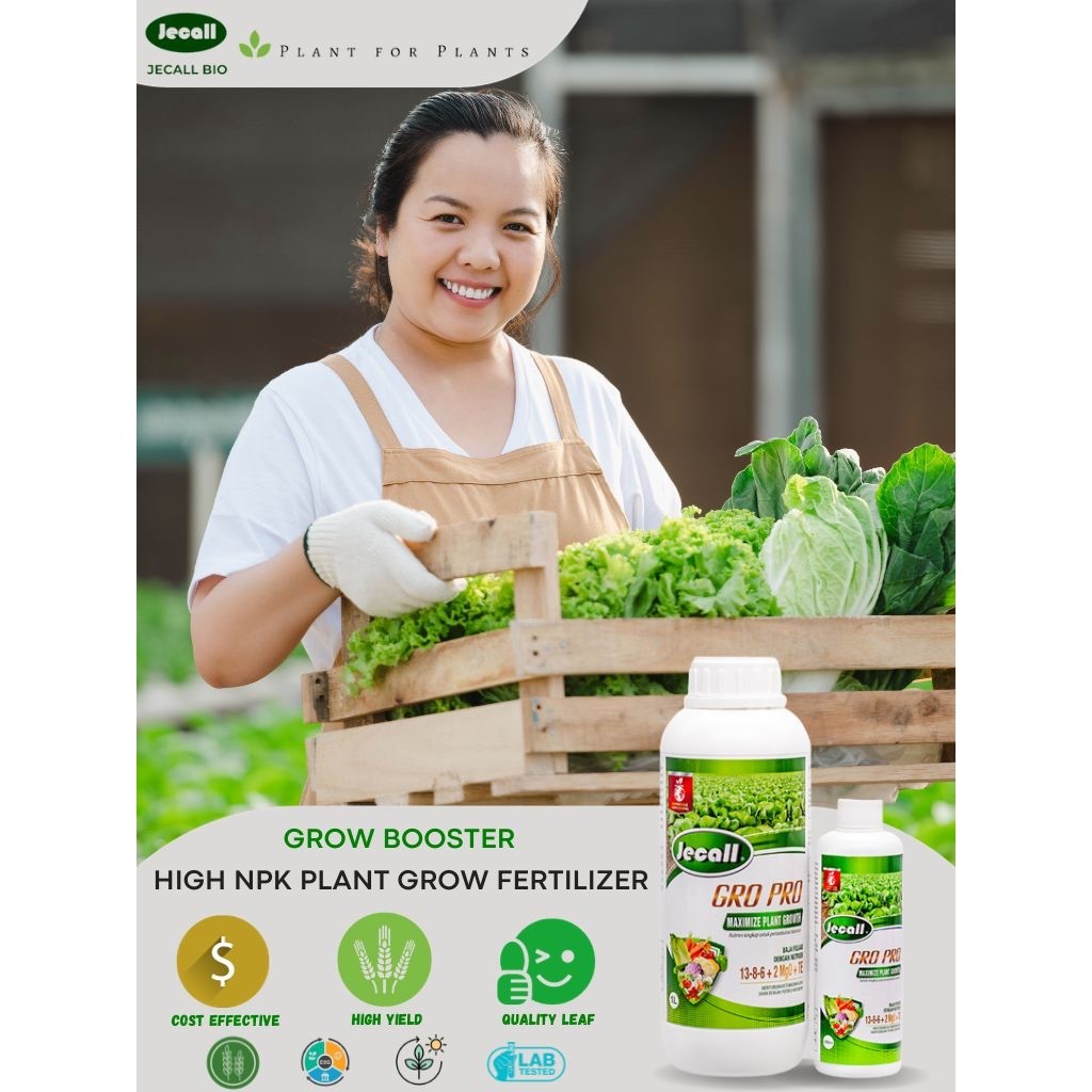 Jecall-Bio GRO PRO 1L – Baja Foliar & Sistem Titis, Penggalak Tumbesaran Sayur & Pokok, Plant Growth Booster