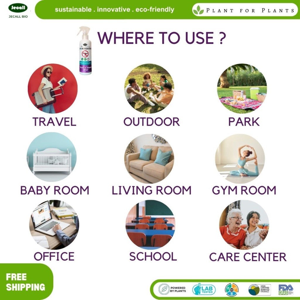 Jecall-Bio DrMosquito Spray 250ml – Penghalau Nyamuk Bayi, Plant-Based, Skin Safe, Travel Anti-Mosquito