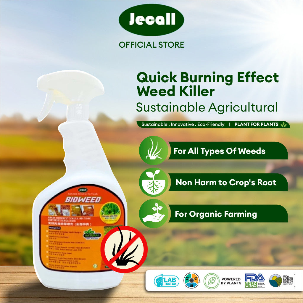 Jecall-Bio Bioweed Spray 1L – Racun Rumpai Bukan Herbisid, Quick Burn, Stubborn Weed Killer, Natural Remover