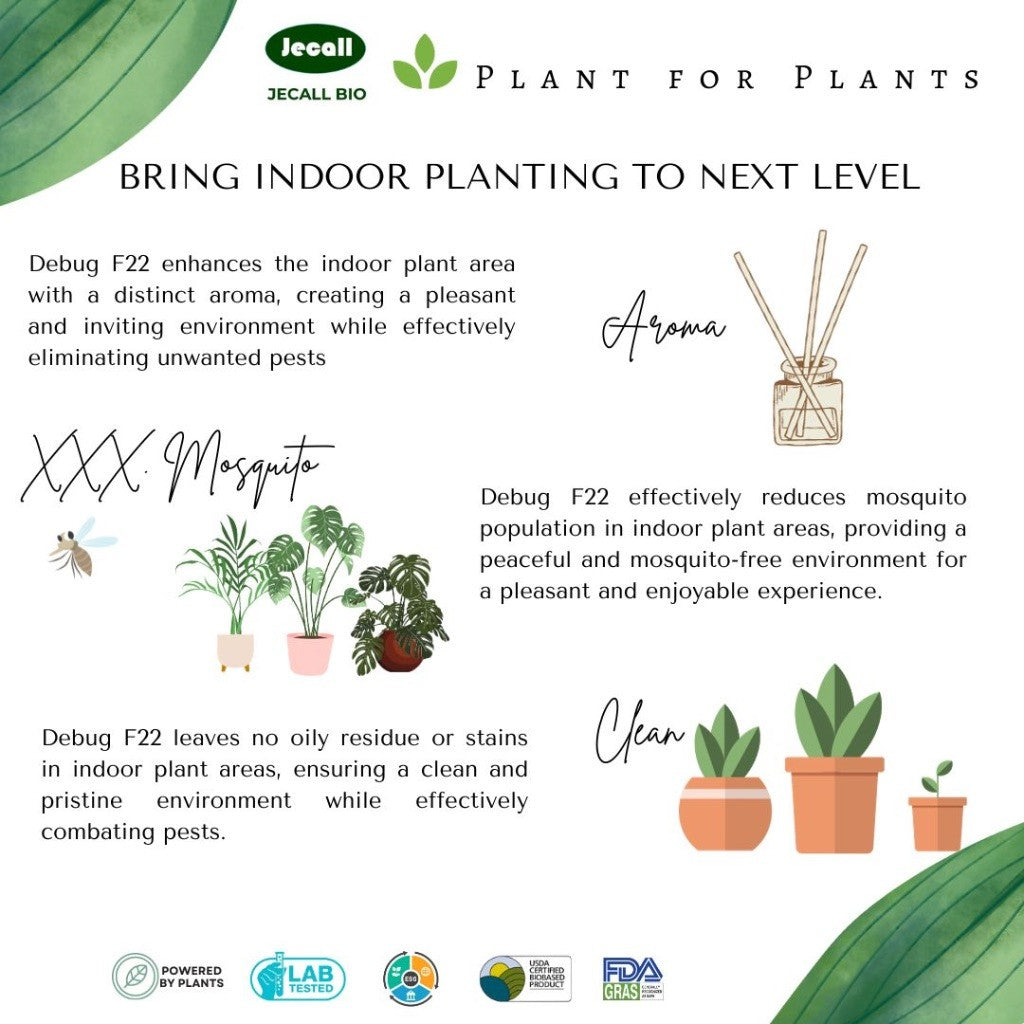 Jecall-Bio Debug F22 1L – Spray Racun Serangga Organik, Natural Insect Repellent for Indoor Plants