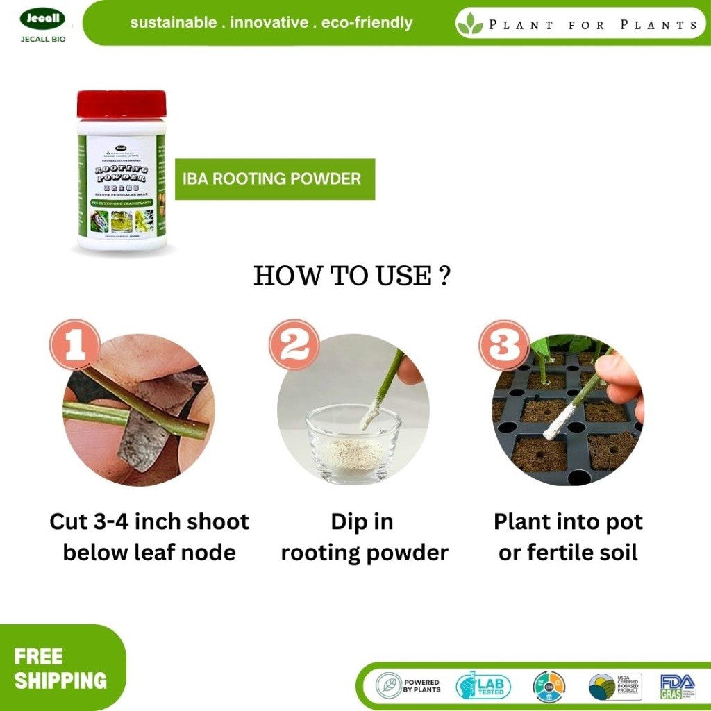Jecall-Bio IBA Rooting Powder 50g – Serbuk Penggalak Akar, Root-Growth Fertilizer, Baja Akar, Transplant