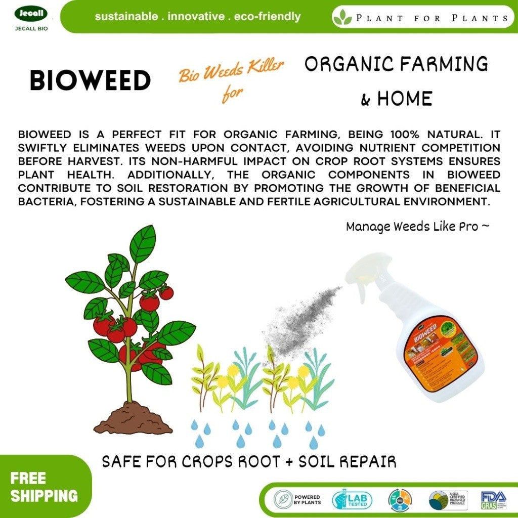 Jecall-Bio Bioweed Spray 1L – Racun Rumpai Bukan Herbisid, Quick Burn, Stubborn Weed Killer, Natural Remover
