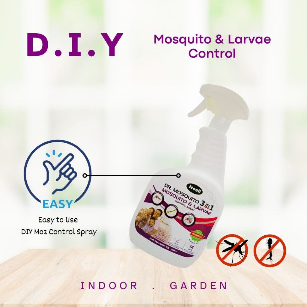 Jecall-Bio DrMosquito 3in1 Spray 1L – Penghalau Nyamuk Bayi, Anti Jentik & Larva, Natural Mosquito Repellent