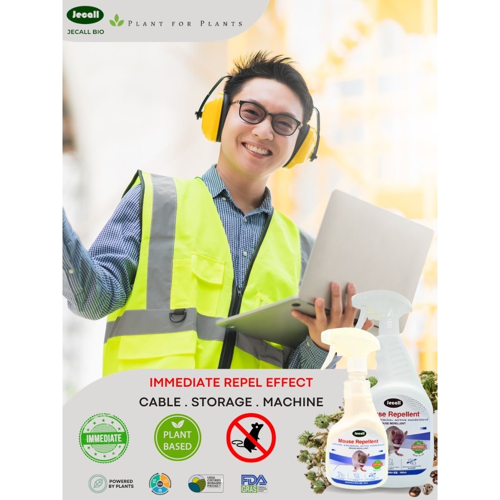 Jecall-Bio Mouse Repellent 1L – Spray Tikus Organik, Halau Tikus, Rat Repellent, Ubat & Racun Tikus Semula Jadi