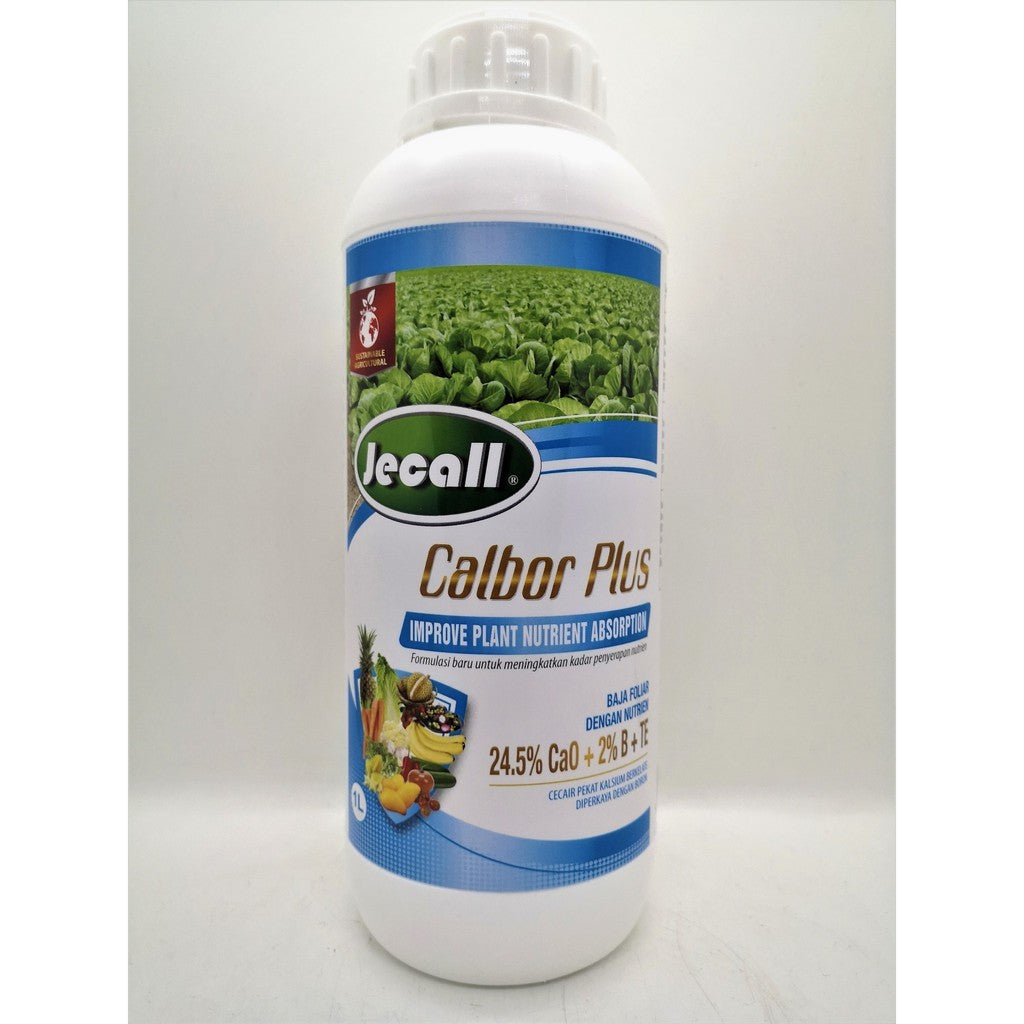 Jecall-Bio Calbor Plus 1L – Baja Foliar Kalsium & Boron, Untuk Daun, Bunga, Buah & Sayur, Foliar Fertilizer