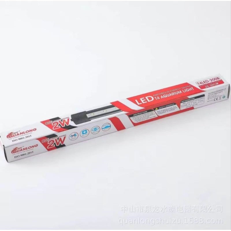 QuanLong T4 Aquarium LED Light 200B – 3W 28.5cm (Multi-Colour / Red & White / Blue & White)