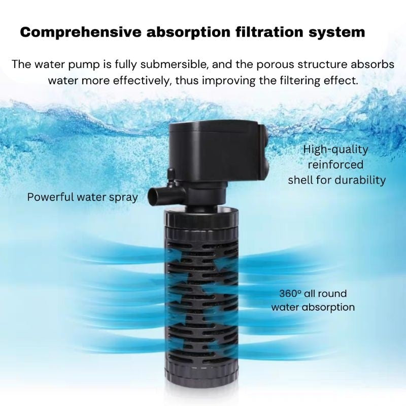 QUANLONG Internal Filter Aqua Pump QL-908F / QL-928F / QL-938F | Aquarium Water Pump with Bio Filtration 静音省电过滤泵