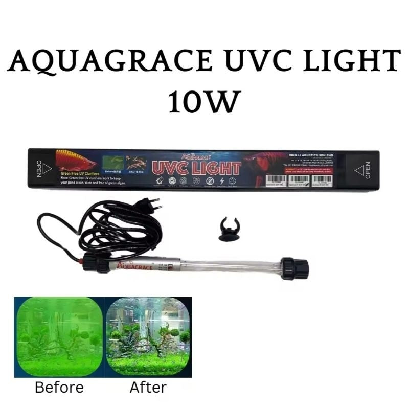 AQUAGRACE 10W UVC Light – Waterproof UV Sterilizer for Aquarium, Pond & Landscape