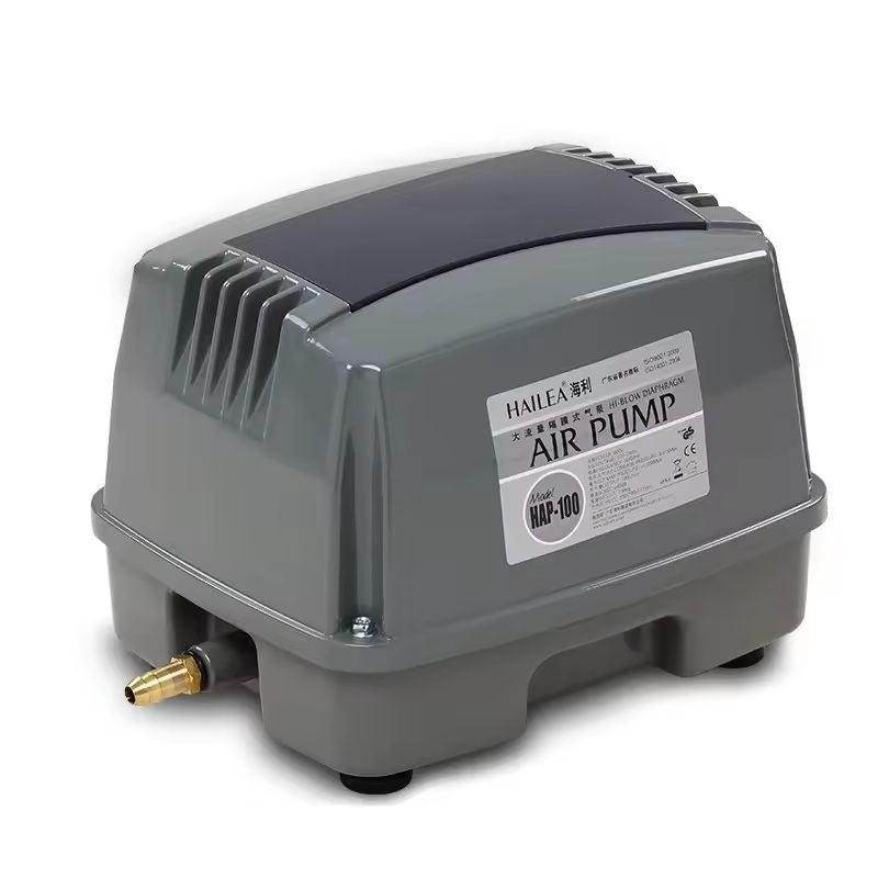 HAILEA HAP-100 Hi-Blow Diaphragm Air Pump – 80W, 100L/Min | Low Noise, High Pressure Oxygen Pump for Pond & Aquaculture
