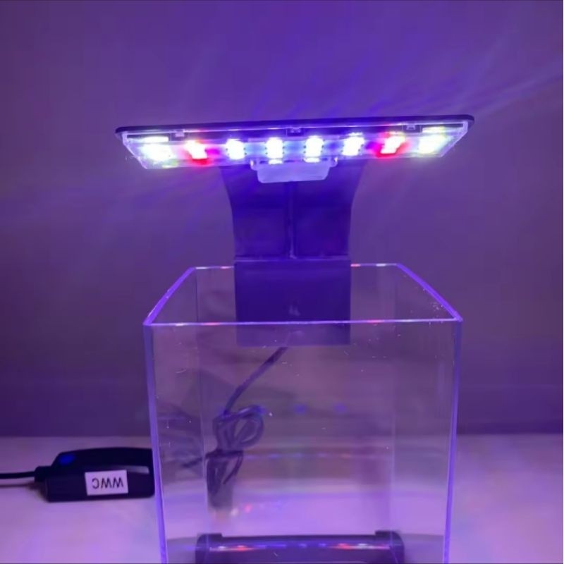 GEBO Ultrathin LED Clamping Light – 12cm (Red, Blue, White) for Aquarium Tank ≤5mm Glass