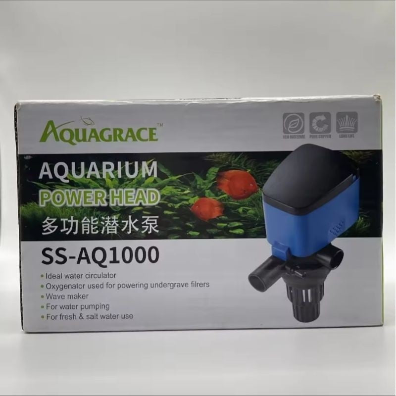 AQUAGRACE SS-AQ1000 Aquarium Power Head | Water Circulator, Oxygenator, Wave Maker 鱼缸潜水泵 水流马达