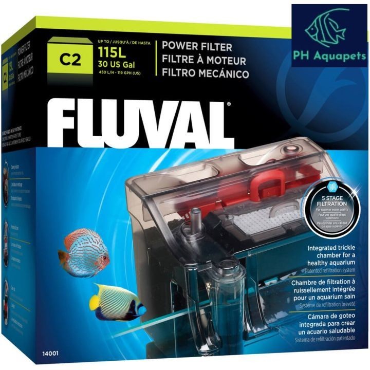 Fluval C2 Power Filter – 5-Stage Clip-On Aquarium Filter for Tanks Up to 30 Gallons