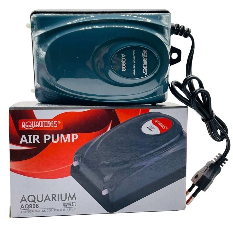 AquaWings AP908 Air Pump – 5W Silent Aquarium Oxygen Pump | 双出口氧气泵