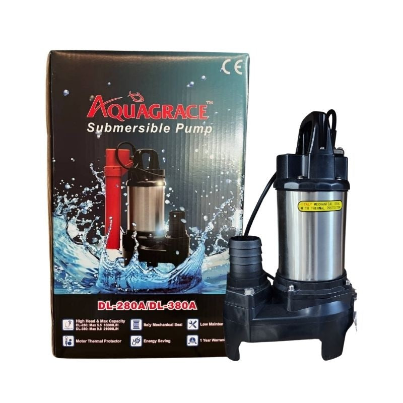 AQUAGRACE DL280 / DL280A Submersible Water Pump 150W – 15,000L/H | Manual & Auto | For Aquarium, Pond, Landscape