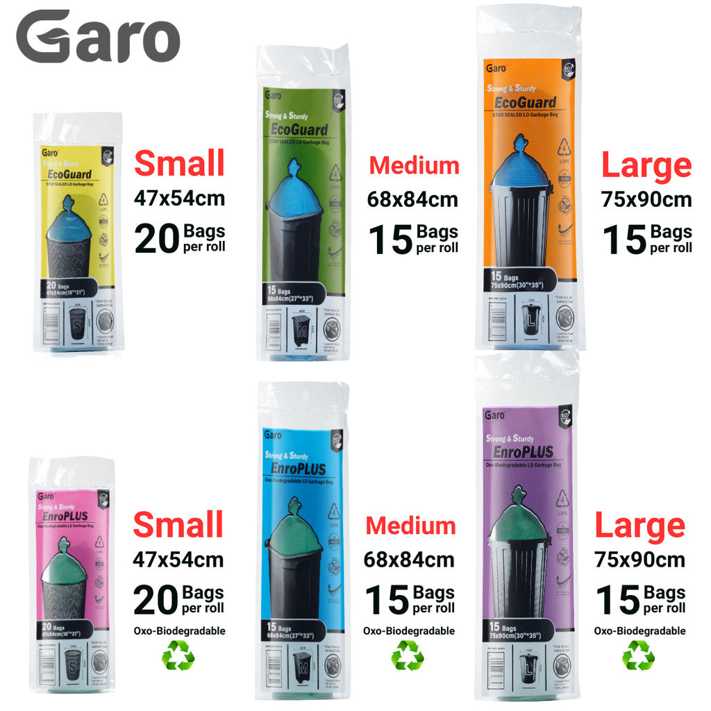 GaroPAC LDPE Garbage Bag (S / M / L / XL)