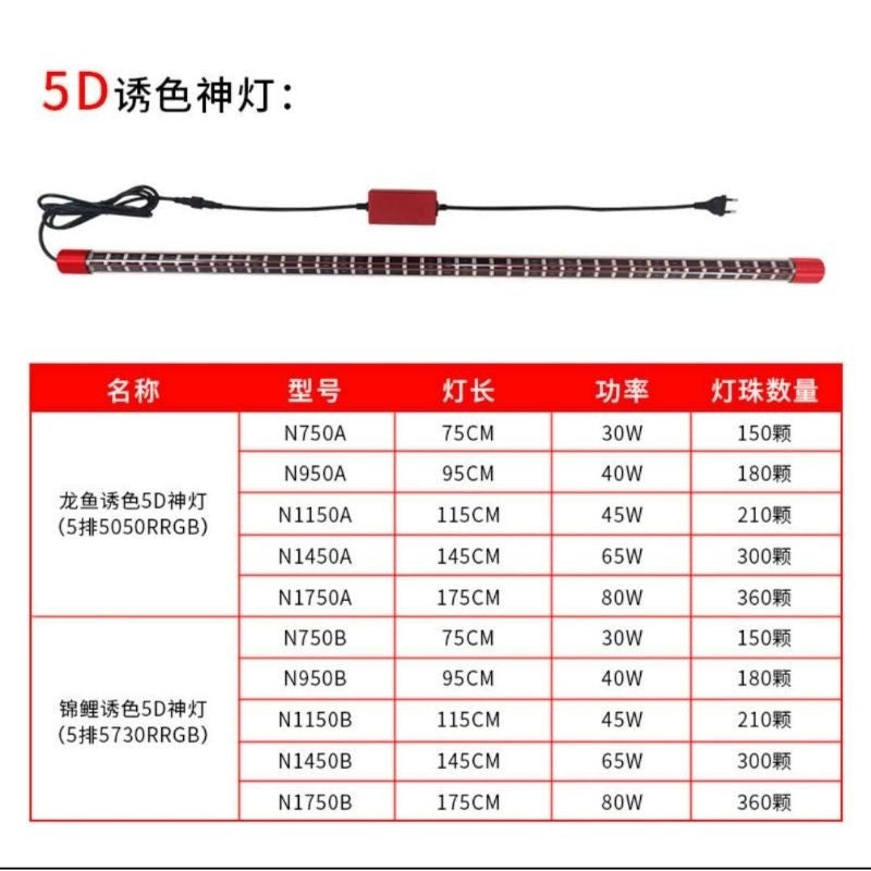 5D LED Aquarium Submersible Lamp – Waterproof Aquarium Light (75cm / 115cm / 145cm)
