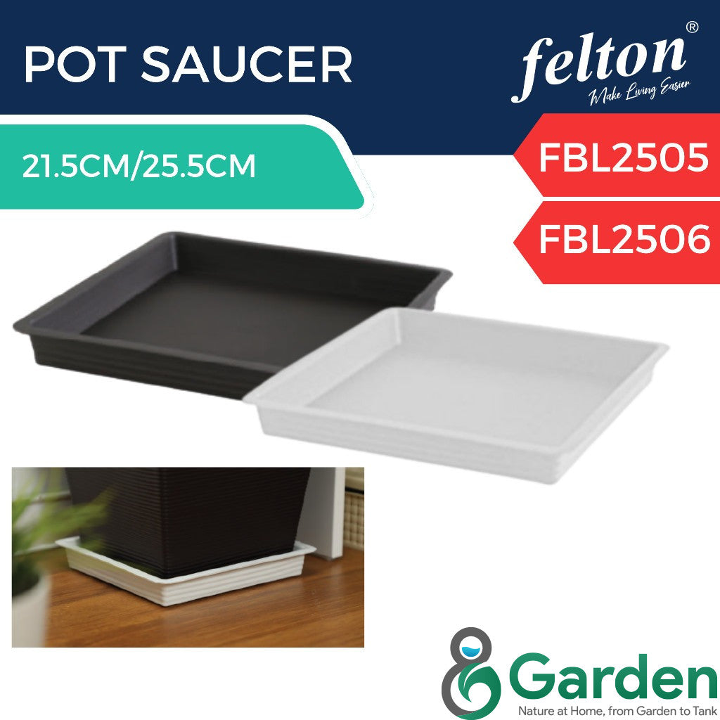 Felton Square Pot FBL2491 / FBL2492 / FBL2493 / FBL2494 / FBL2495 | Plastic Flower Pot | Pasu Bunga Taman