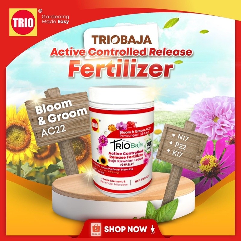 Triobaja Active Controlled Release Fertilizer Bloom &amp; Groom AC22 / Baja Kawalan 1kg