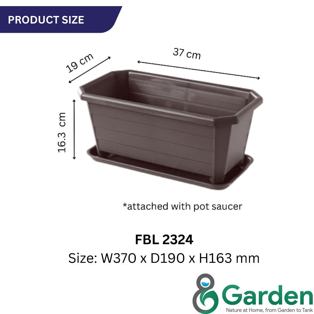 Felton Planter Box with Saucer FBL2296 / FBL2324 | Flower Pot Pasu Bunga | Garden Plant Box