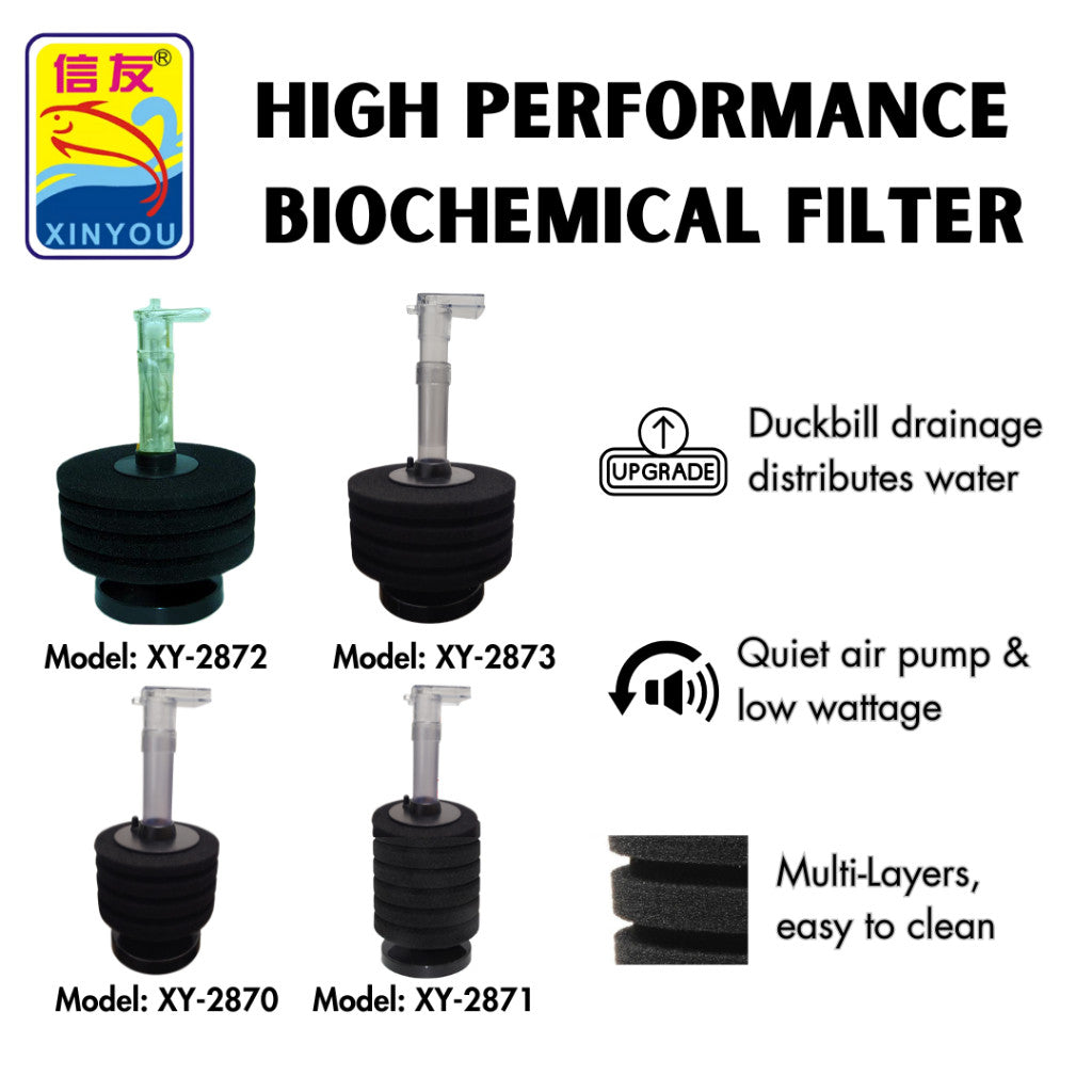 XINYOU XY-2870 / 2871 / 2872 / 2873 Biochemical Sponge Filter | High-Performance Filter for Aquarium & Fish Tank