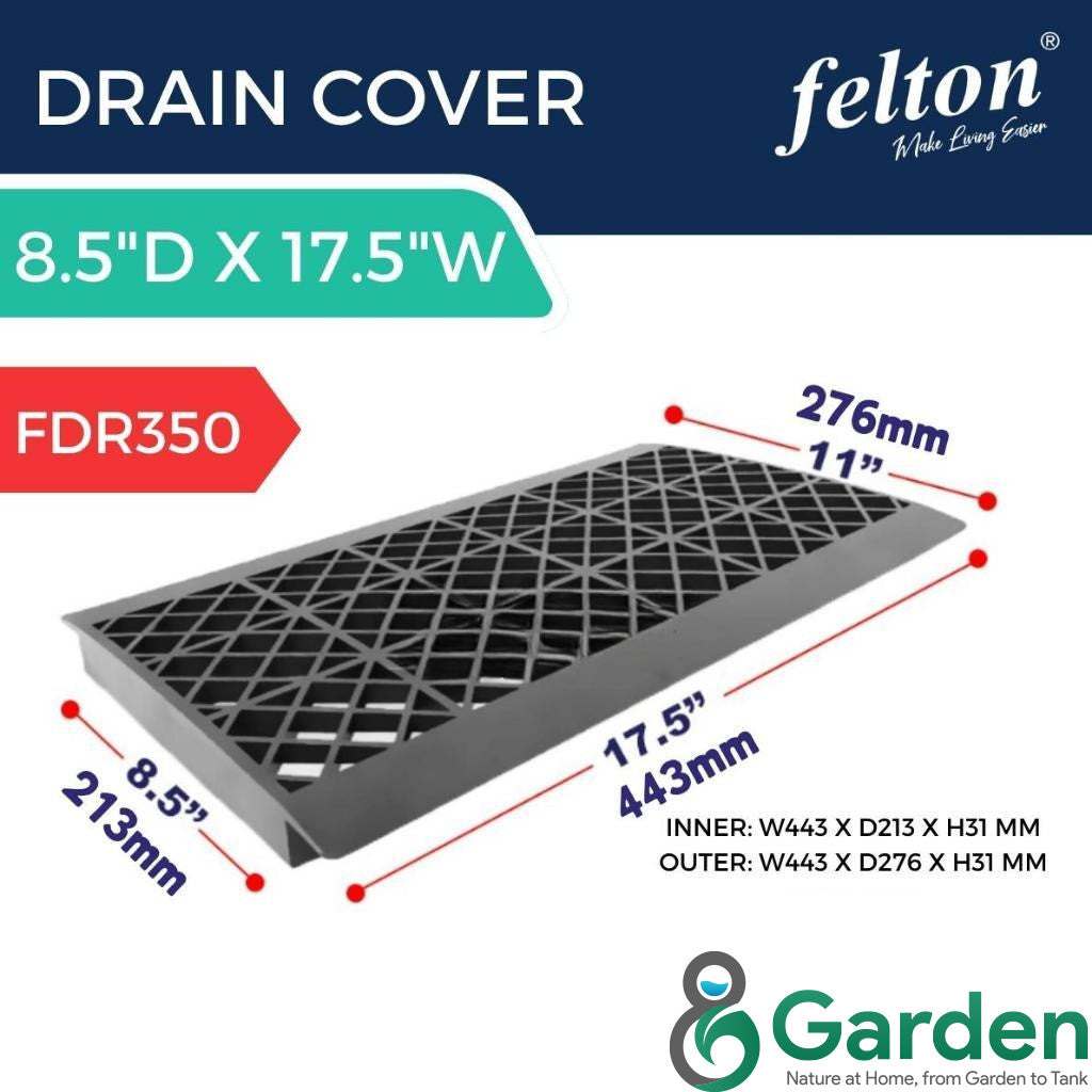 Felton Drain Cover FDR350 | Heavy Duty Penutup Longkang | UV Resistant & Durable