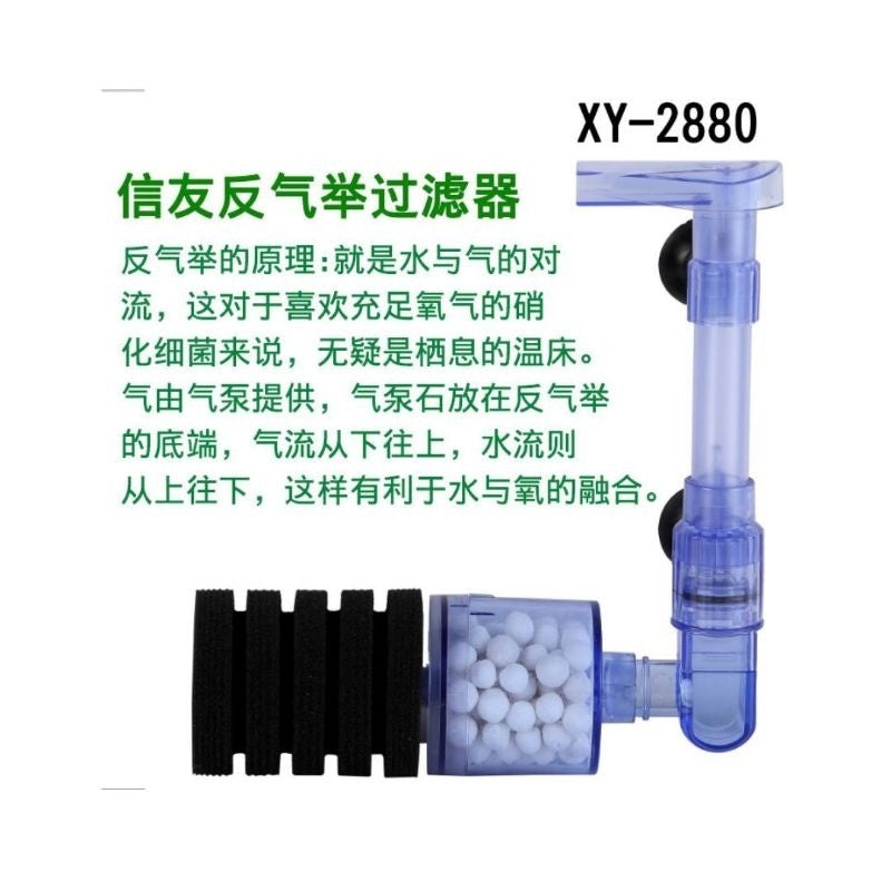 XinYou XY-2881 Aquarium Sponge Filter | Dual Bio Filter for Shrimp, Fry & Betta | Air-Driven | Up to 100L Tank