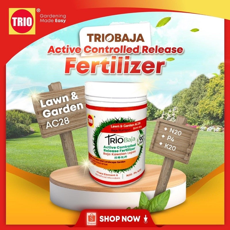 Triobaja slow Release Fertilizer Lawn & Garden AC28  / Baja Kawalan Lepas Baja Rumput 90 DAYs