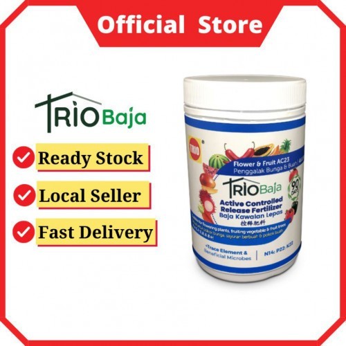Triobaja Slow Release Release Fertilizer Flower & Fruit AC23 / Baja Kawalan Lepas Penggalak Bunga & Buah 90 Days