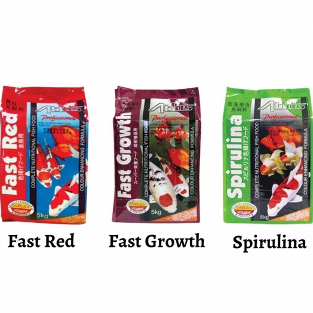 Atlas Koi Fish Food 1KG (M/L) – Fast Red | Fast Growth | Spirulina | Floating Pellet for Koi & Tropical Fish