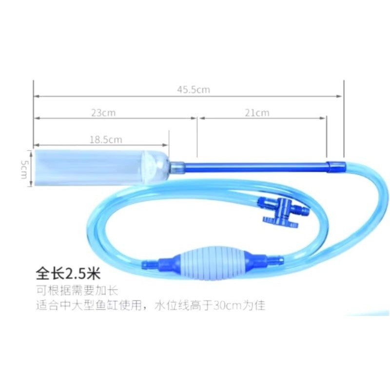 Premium Aquarium Hand Pump with Hose - Vacuum Gravel Cleaner for Fish Tank Maintenance & Water Change