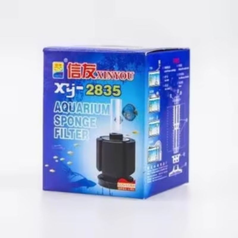 XinYou XY-2835 Aquarium Sponge Filter | Silent Air-Driven Filter for Shrimp, Betta & Fry | Up to 50L Tank