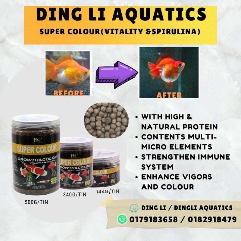 DL Super Colour Growth Fish Food 340g | For Koi & Goldfish | Makanan Ikan Kolam