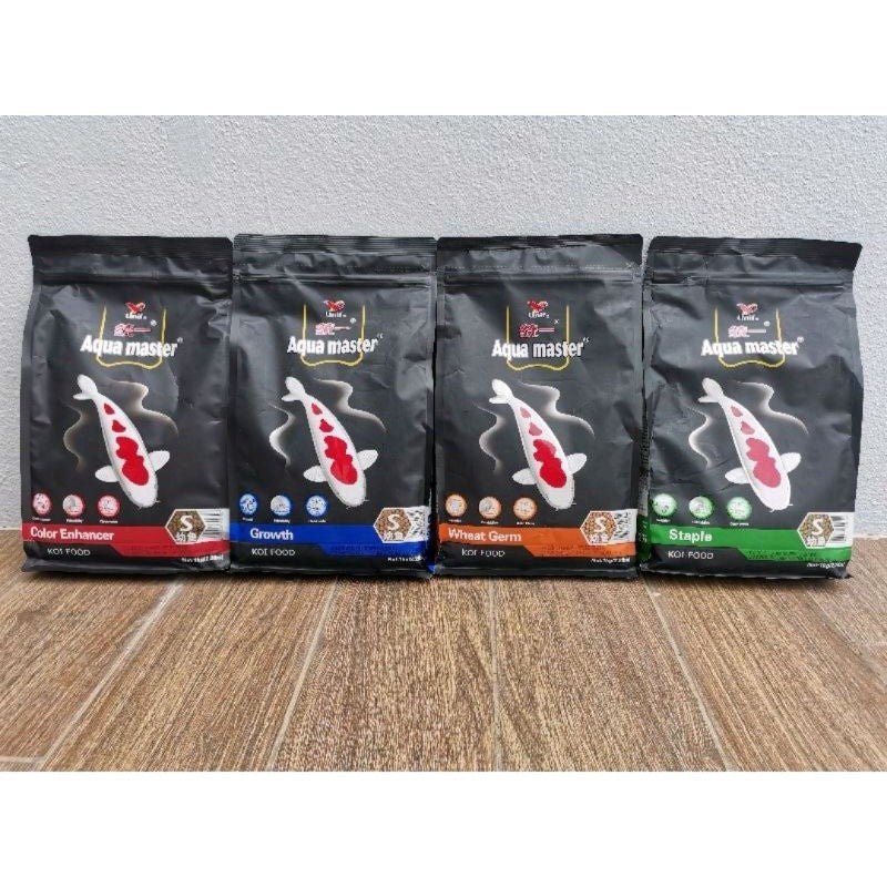 Aqua Master Koi Fish Food 1KG Small – Growth | Color Enhancer | Wheat Germ | Staple