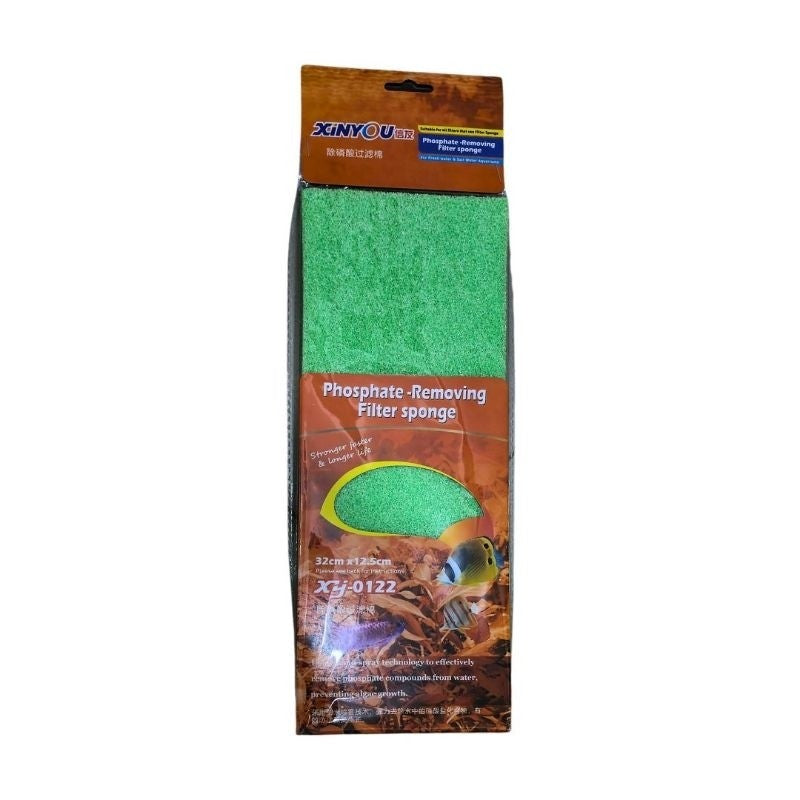 XINYOU XY-0122 Phosphate Removing Filter Sponge | 32x12.5cm | Anti-Algae Aquarium Pad | Reusable & Cut-to-Fit