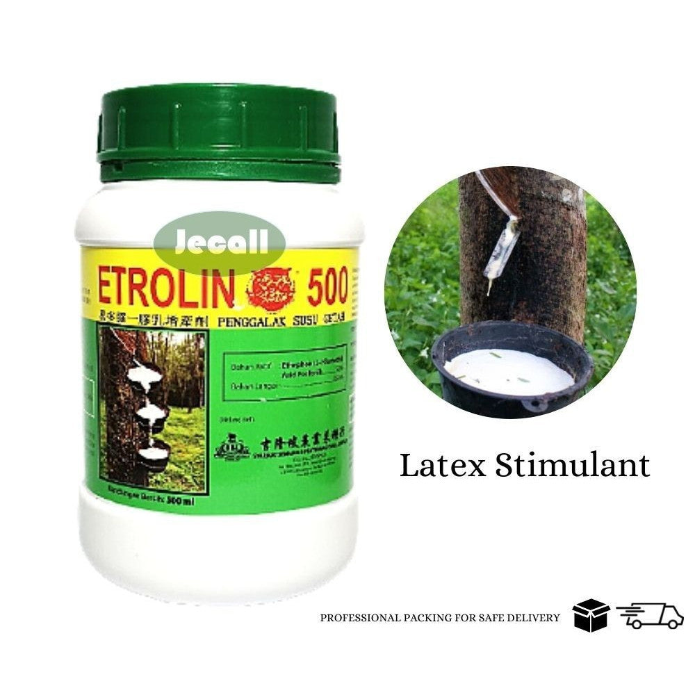Etrolin 500 Latex Stimulant 500ml / Penggalak Susu Getah / Green Hijau / Ethephon 5% / 100% Original