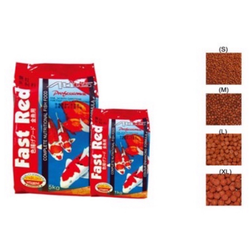 Atlas Koi Fish Food 1KG (M/L) – Fast Red | Fast Growth | Spirulina | Floating Pellet for Koi & Tropical Fish
