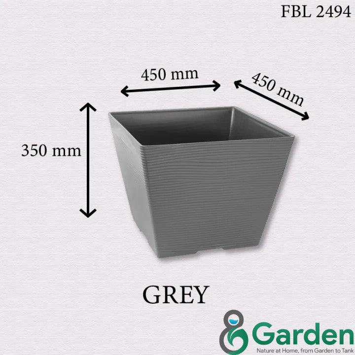 Felton Square Pot FBL2491 / FBL2492 / FBL2493 / FBL2494 / FBL2495 | Plastic Flower Pot | Pasu Bunga Taman