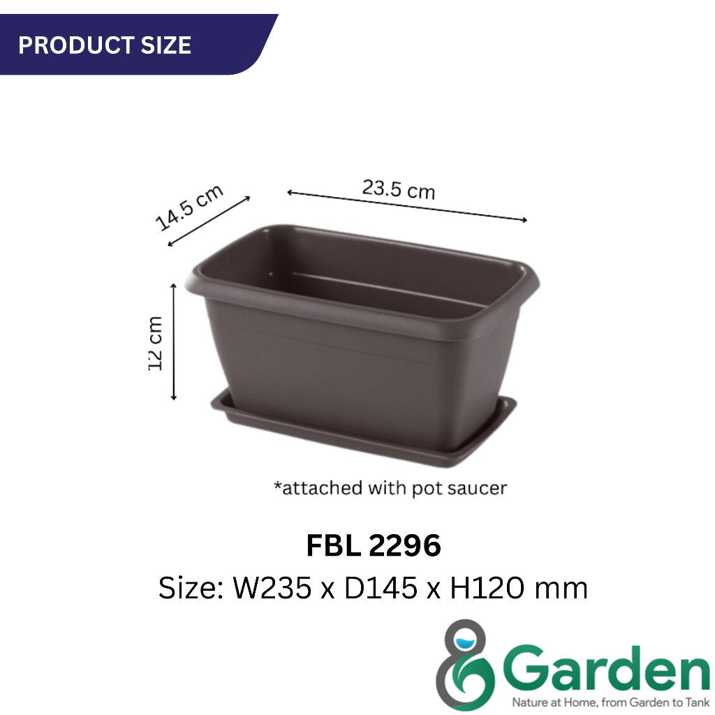 Felton Planter Box with Saucer FBL2296 / FBL2324 | Flower Pot Pasu Bunga | Garden Plant Box